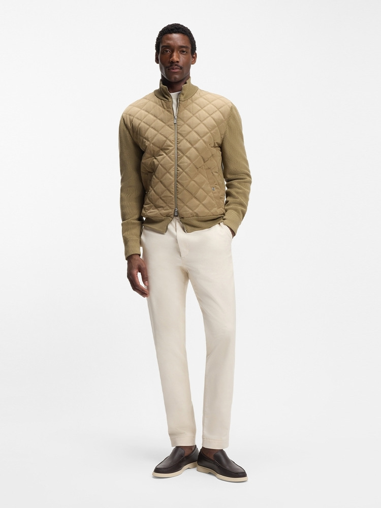 【BOSS博斯】正面绗缝羊毛针织夹克