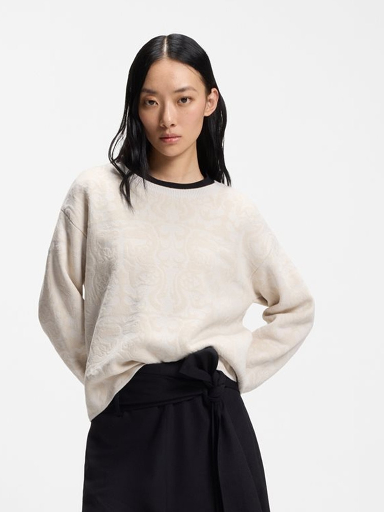 【马年新春系列】羊毛混纺提花图案毛衣