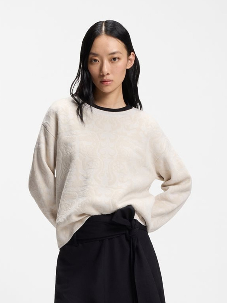 【马年新春系列】羊毛混纺提花图案毛衣