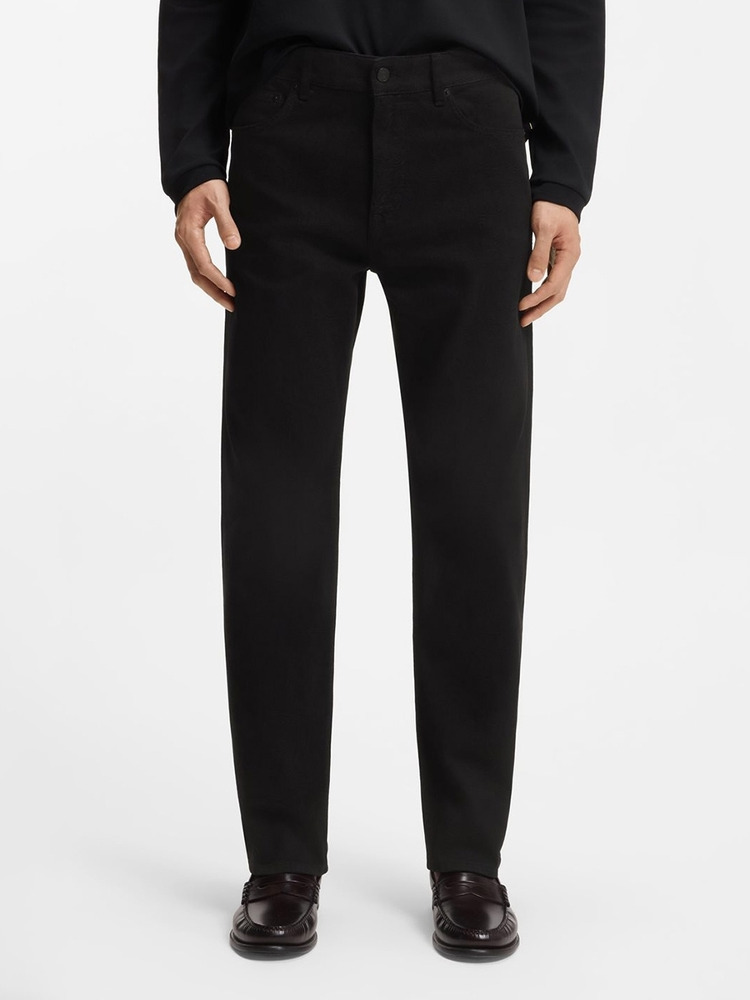 【马年新春系列】激光图案黑色锥形牛仔裤