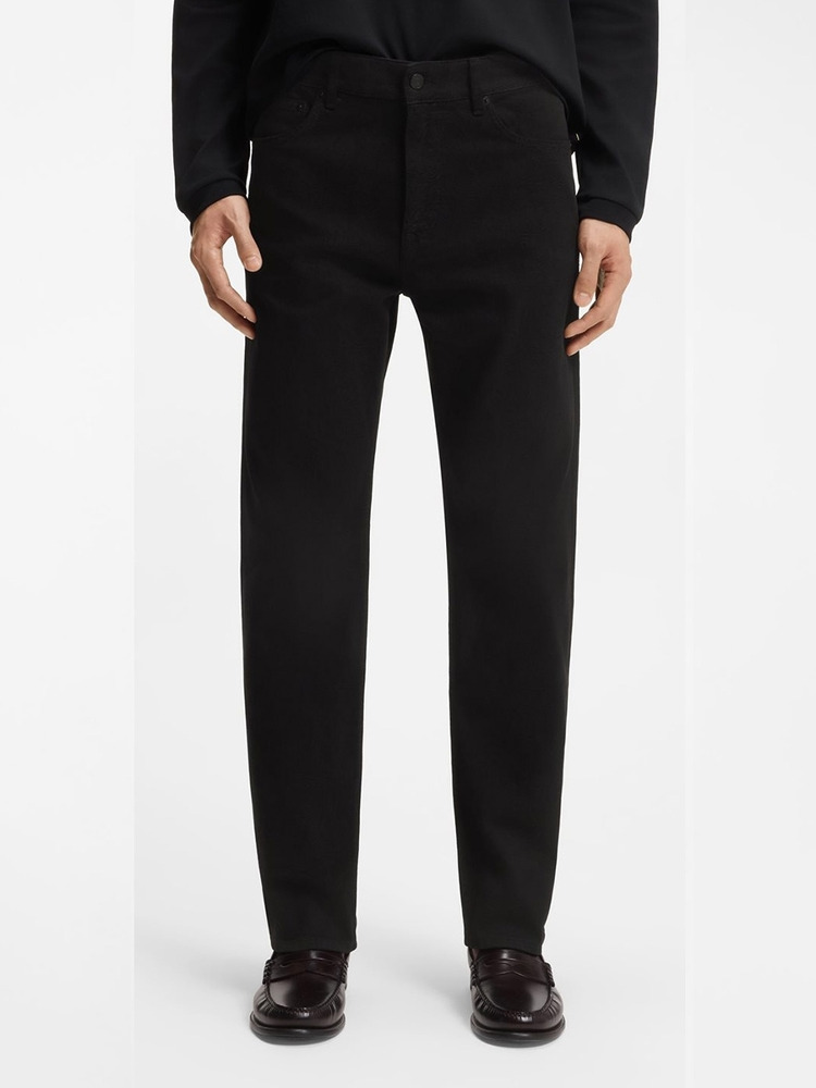 【马年新春系列】激光图案黑色锥形牛仔裤