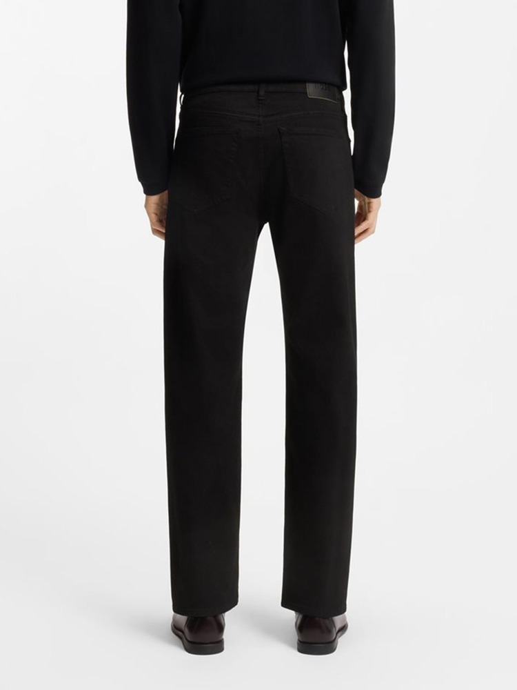 【马年新春系列】激光图案黑色锥形牛仔裤