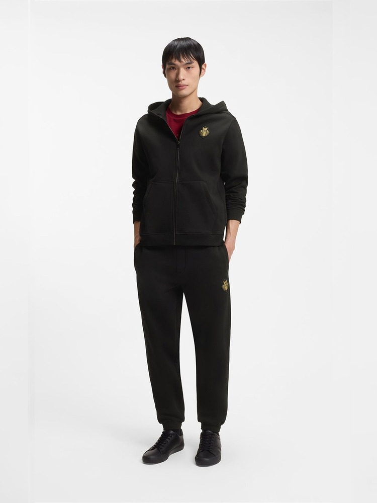 【马年新春系列】徽标艺术图案棉质拉链连帽衫