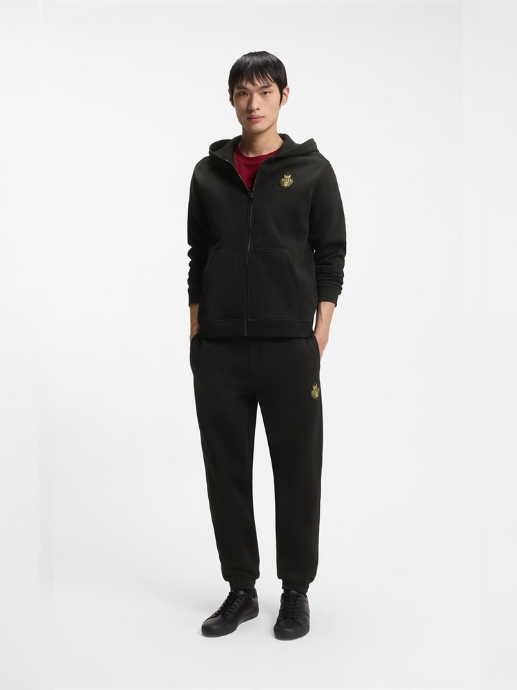 【马年新春系列】徽标艺术图案棉质拉链连帽衫