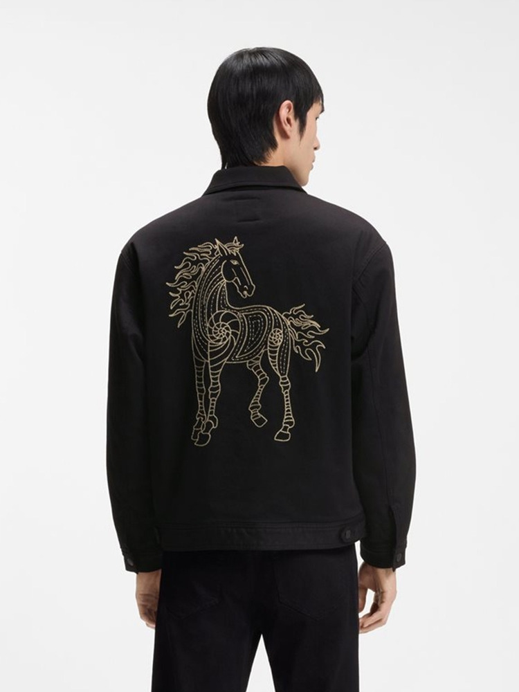 【马年新春系列】刺绣艺术图案弹力棉牛仔夹克