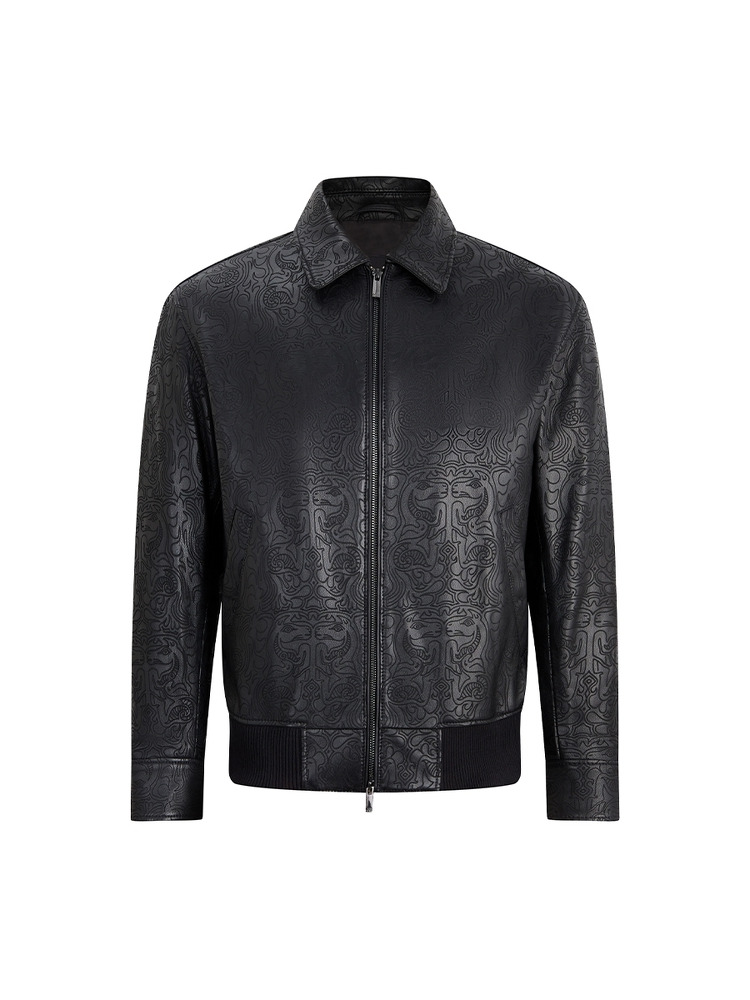 【马年新春系列】激光艺术图案装饰皮夹克