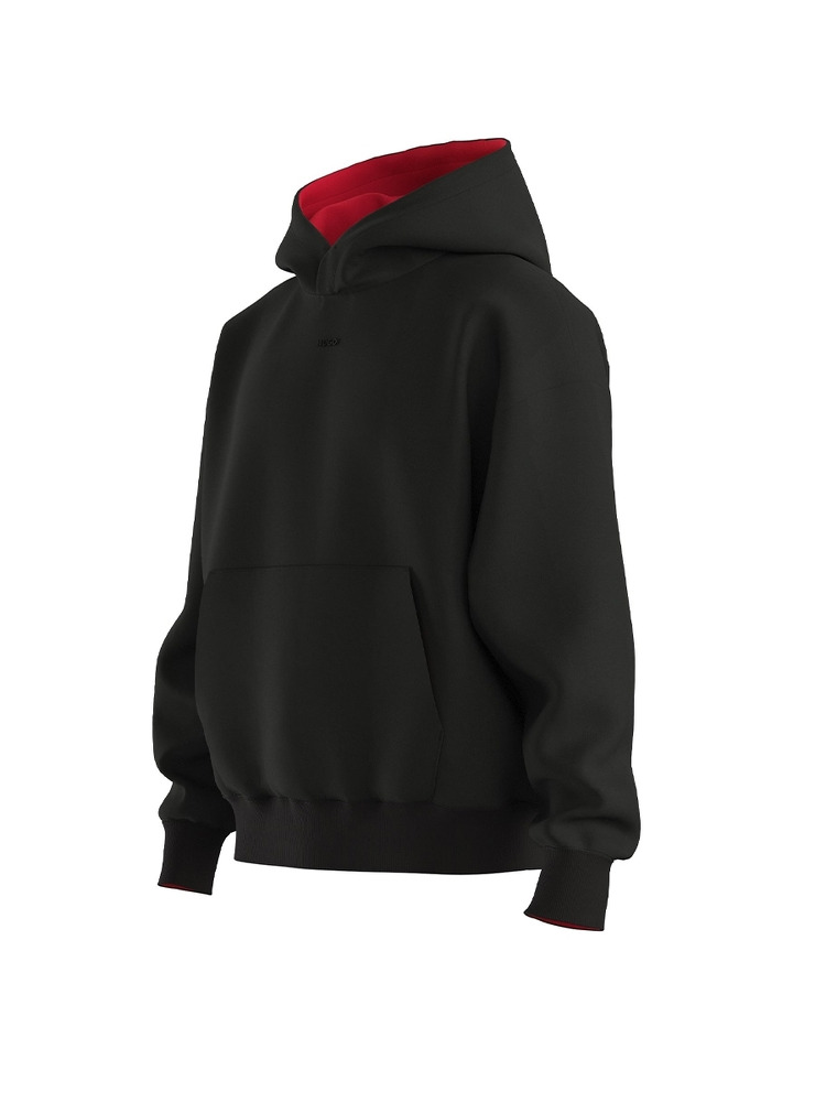 【HUGO雨果】宽松版型落肩设计连帽卫衣