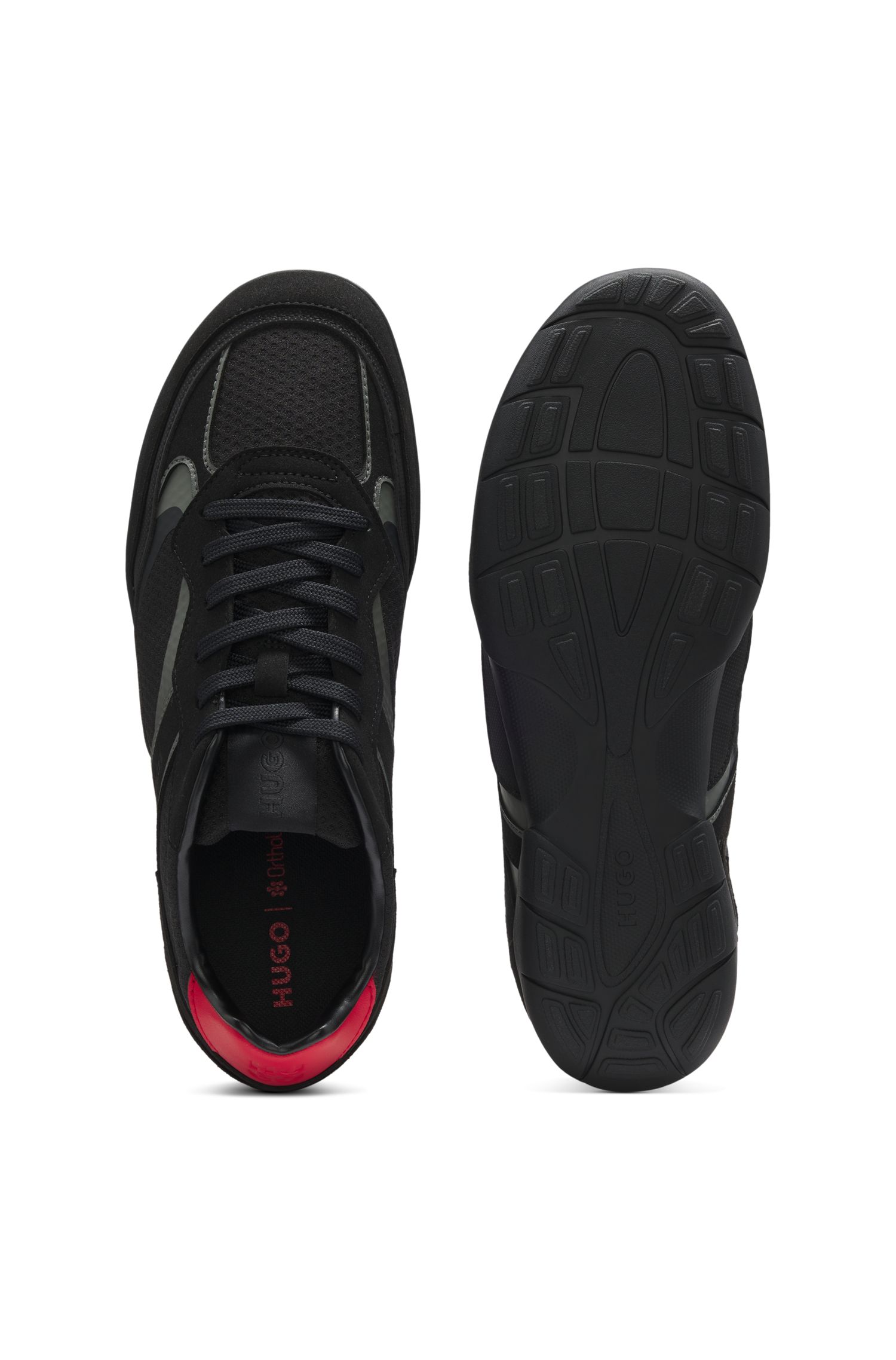 【HUGO雨果】网面和人造皮革运动鞋