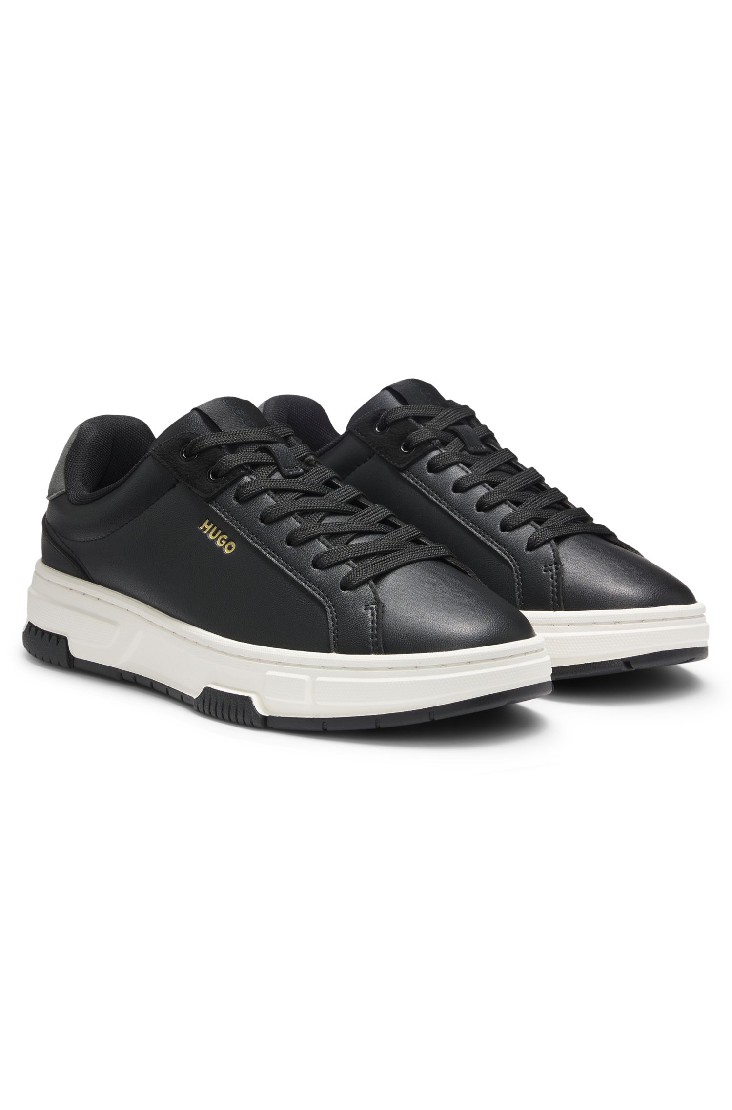 【HUGO雨果】Z字型装饰人造革运动鞋