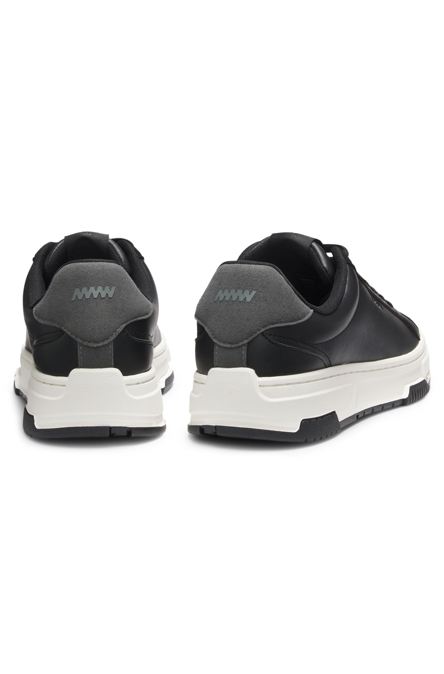 【HUGO雨果】Z字型装饰人造革运动鞋