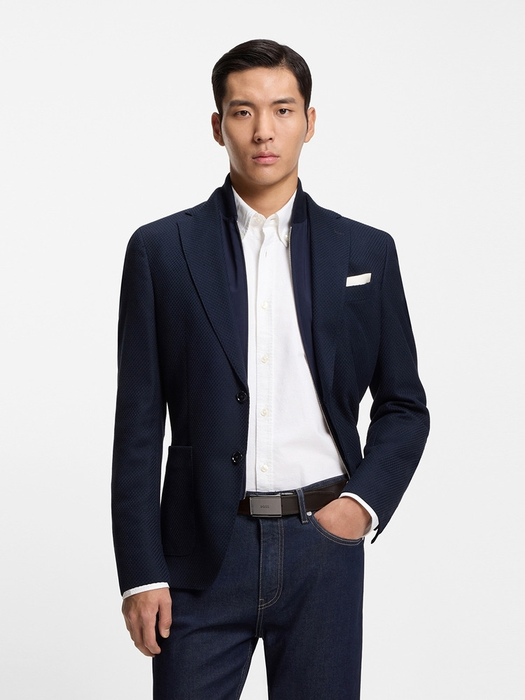 【BOSS博斯】抛光针扣加牌扣双面皮革腰带