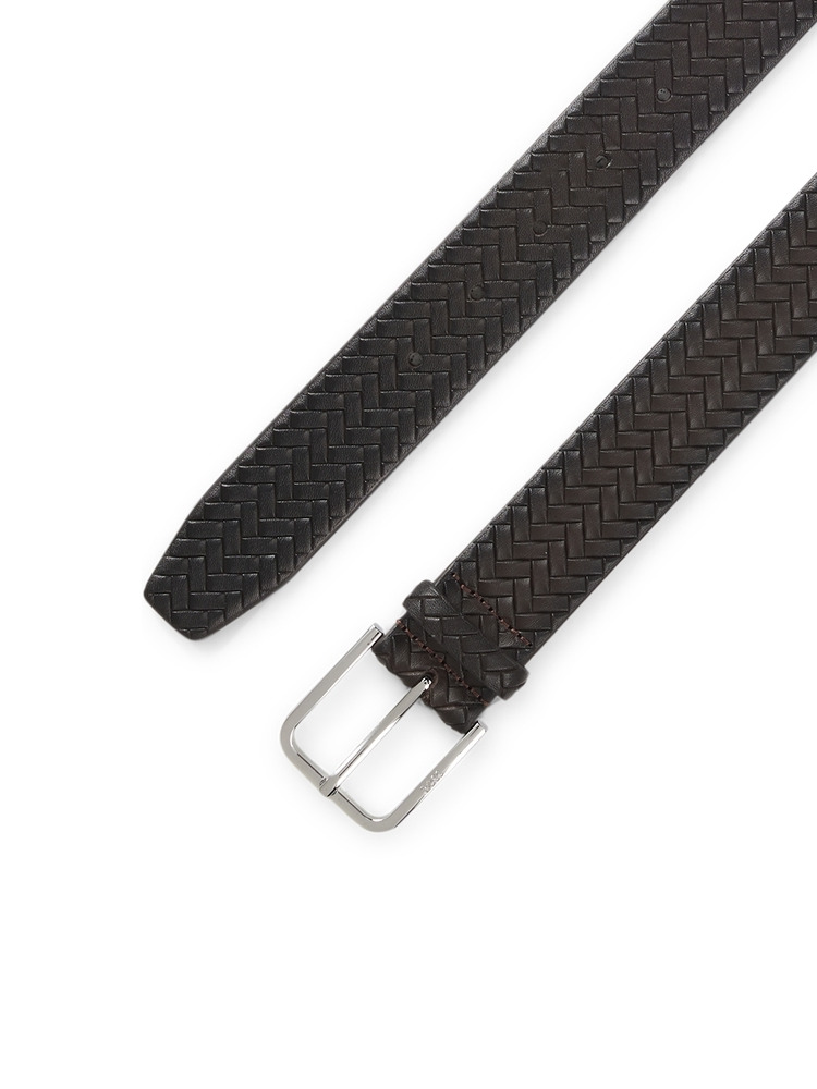 【BOSS博斯】针扣编织皮革腰带