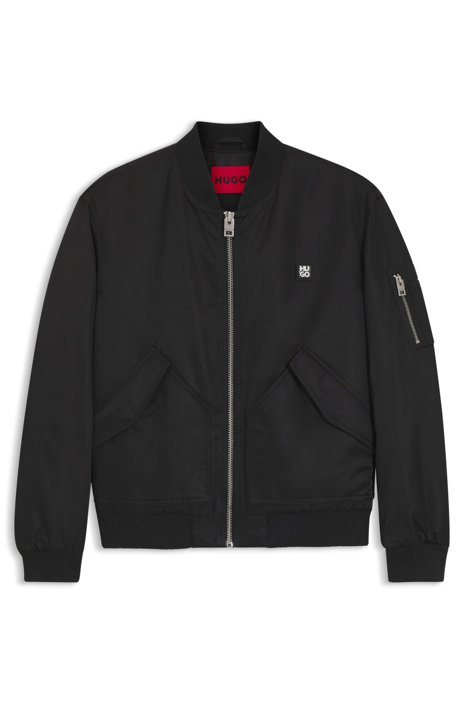 【HUGO雨果】堆叠风徽标防泼水飞行员夹克