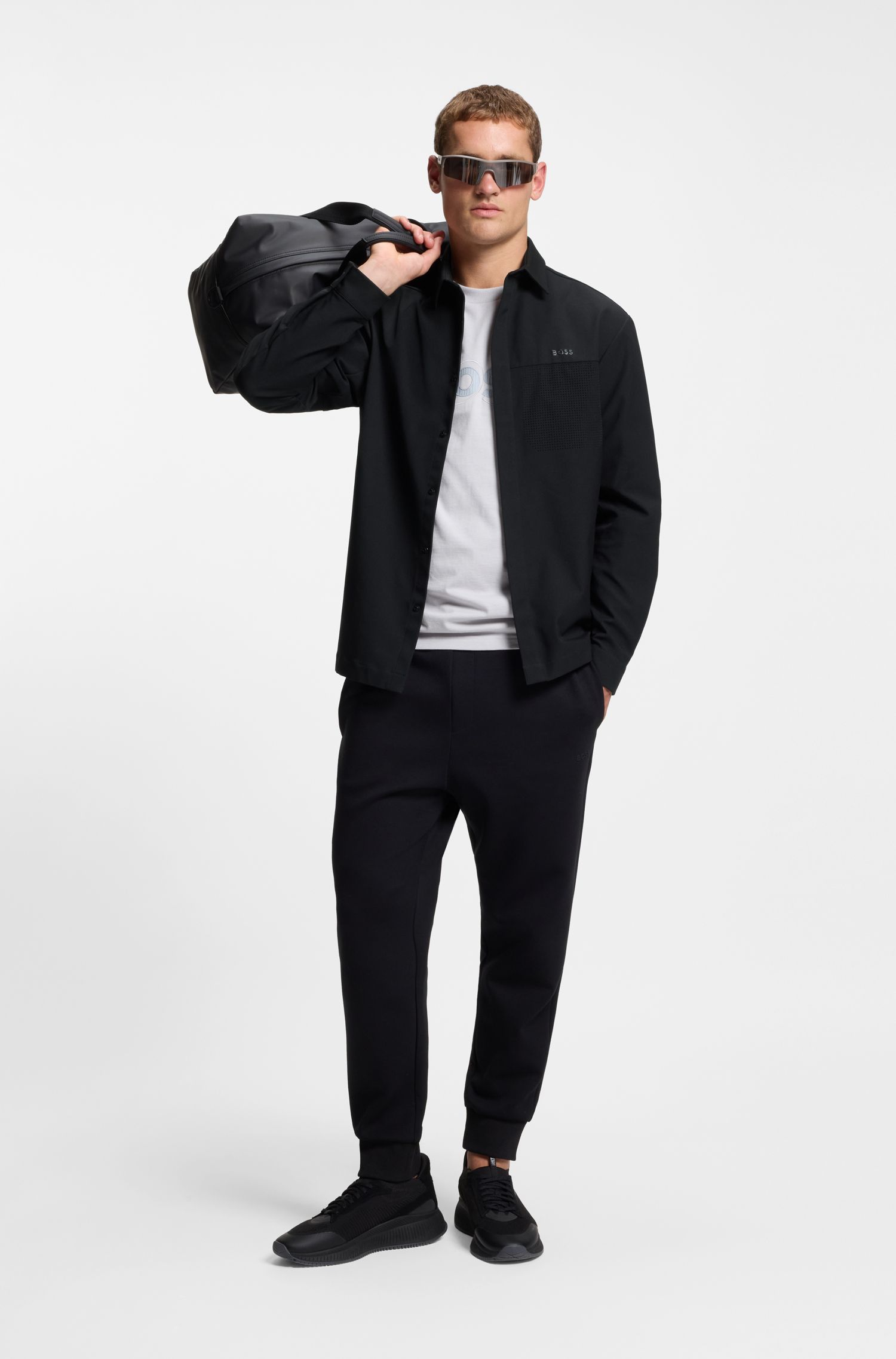 【BOSS博斯】防泼水斜纹布宽松版型外套衬衫