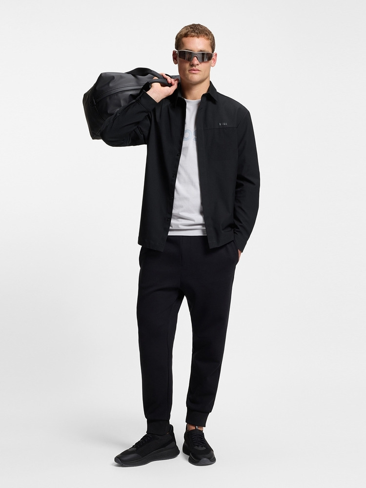 【BOSS博斯】防泼水斜纹布宽松版型外套衬衫