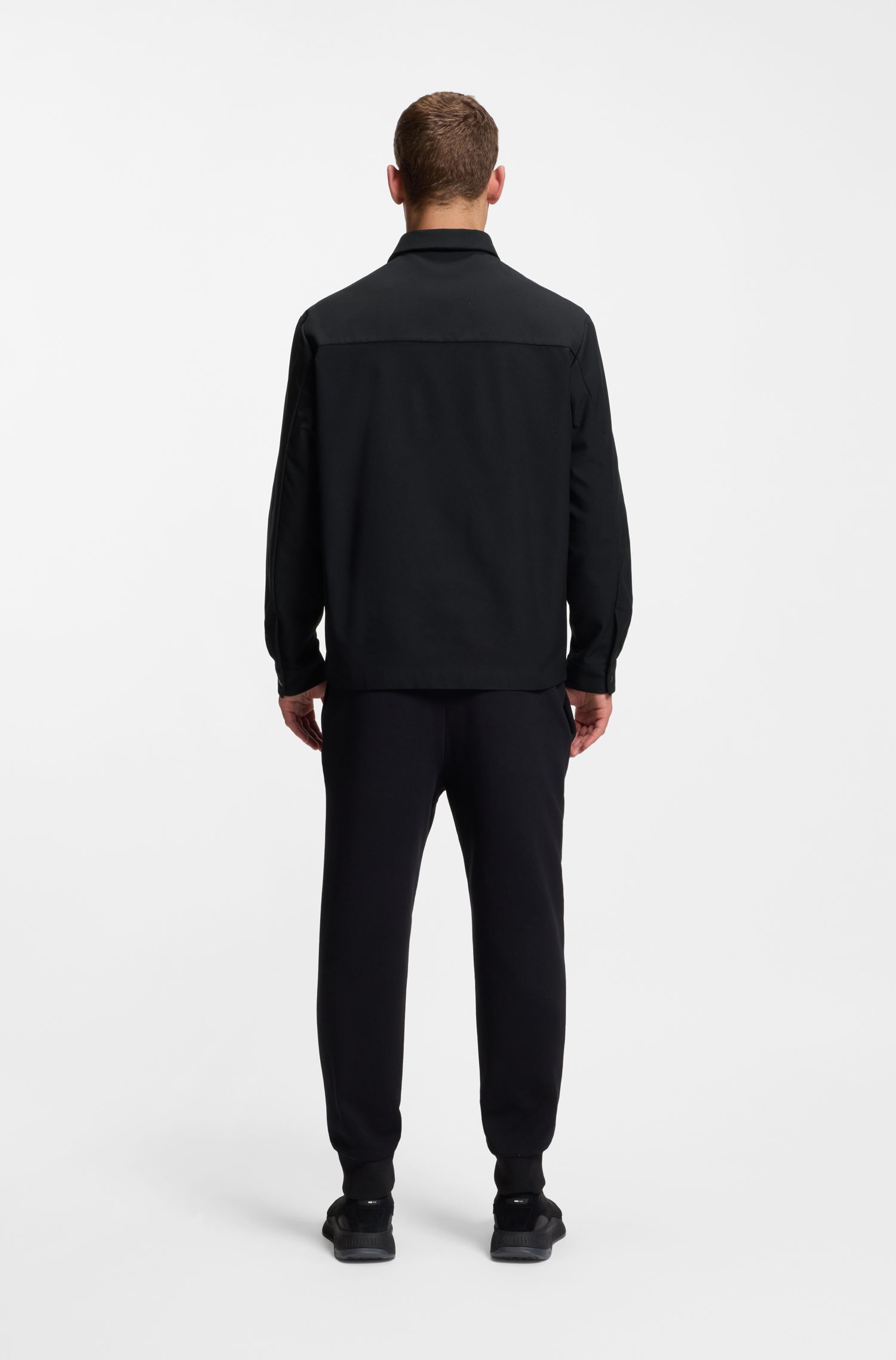 【BOSS博斯】防泼水斜纹布宽松版型外套衬衫