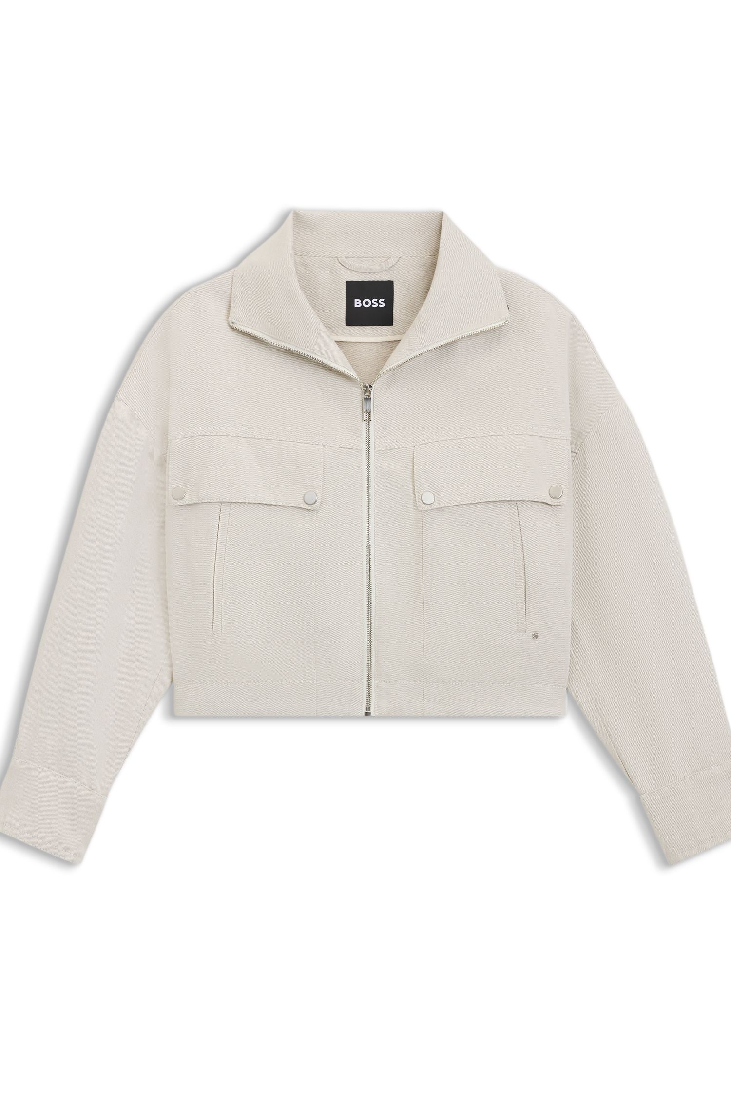 【BOSS博斯】棉麻混纺斜纹布宽松外套