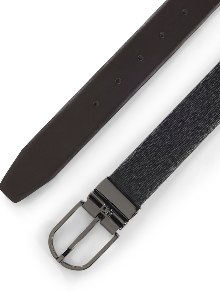 【BOSS博斯】光滑皮革和纹理皮革双面腰带