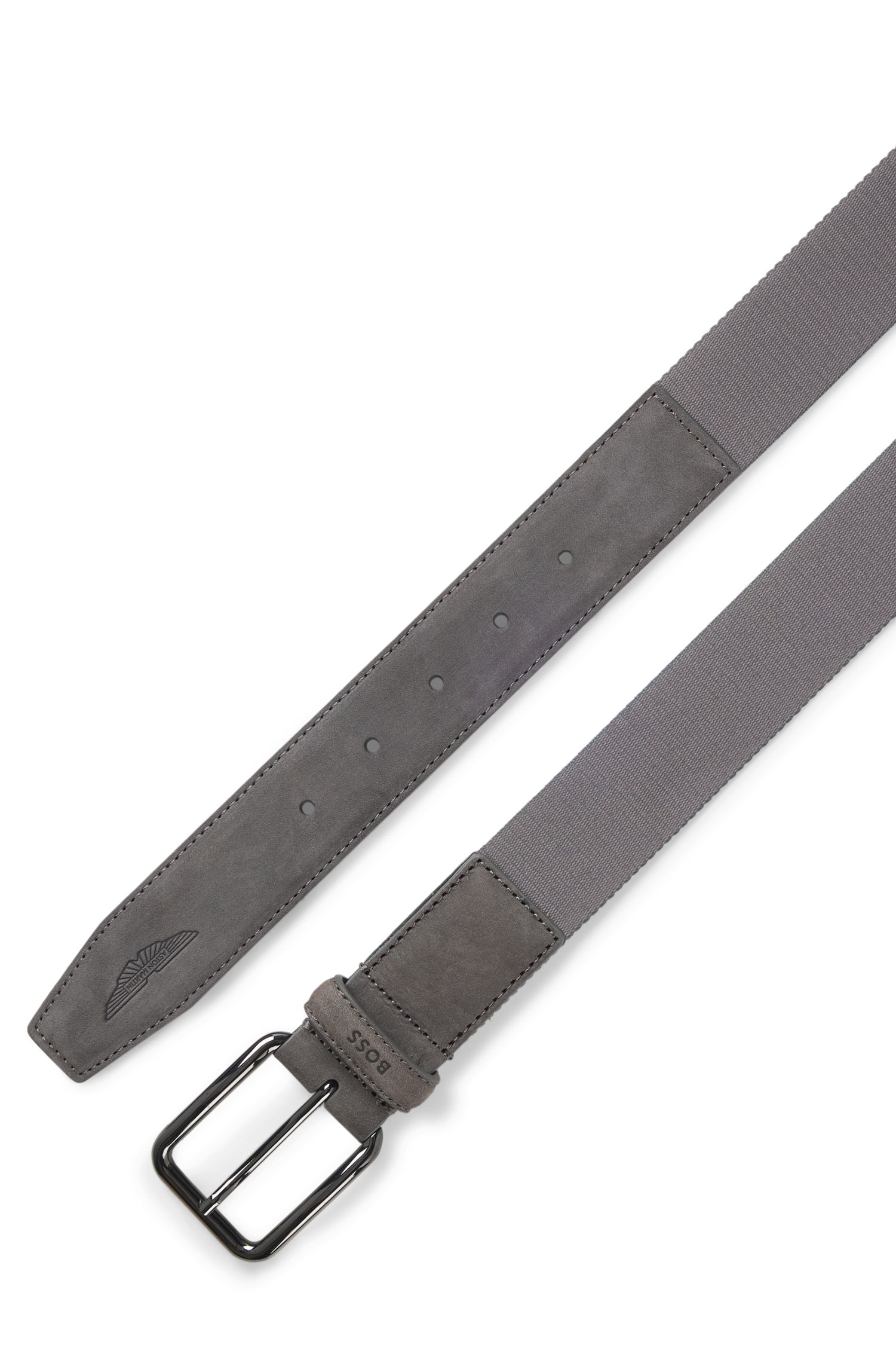 BOSS x ASTON MARTIN磨砂质感牛皮织物腰带