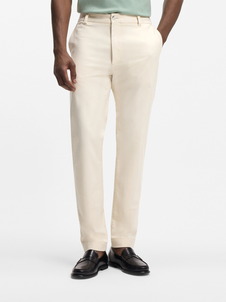 【BOSS博斯】易熨烫棉质混纺斜纹布时尚版型长裤