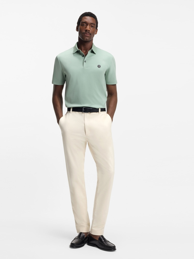 【BOSS博斯】易熨烫棉质混纺斜纹布时尚版型长裤