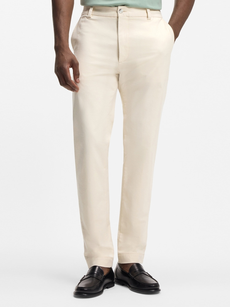 【BOSS博斯】易熨烫棉质混纺斜纹布时尚版型长裤