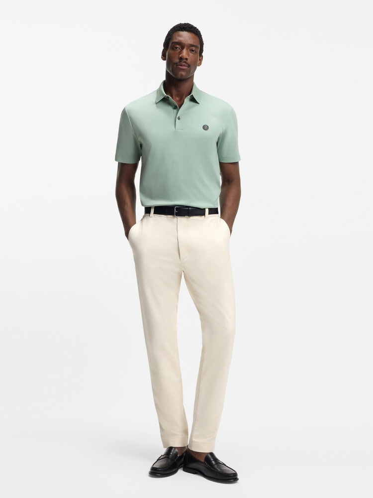 【BOSS博斯】易熨烫棉质混纺斜纹布时尚版型长裤