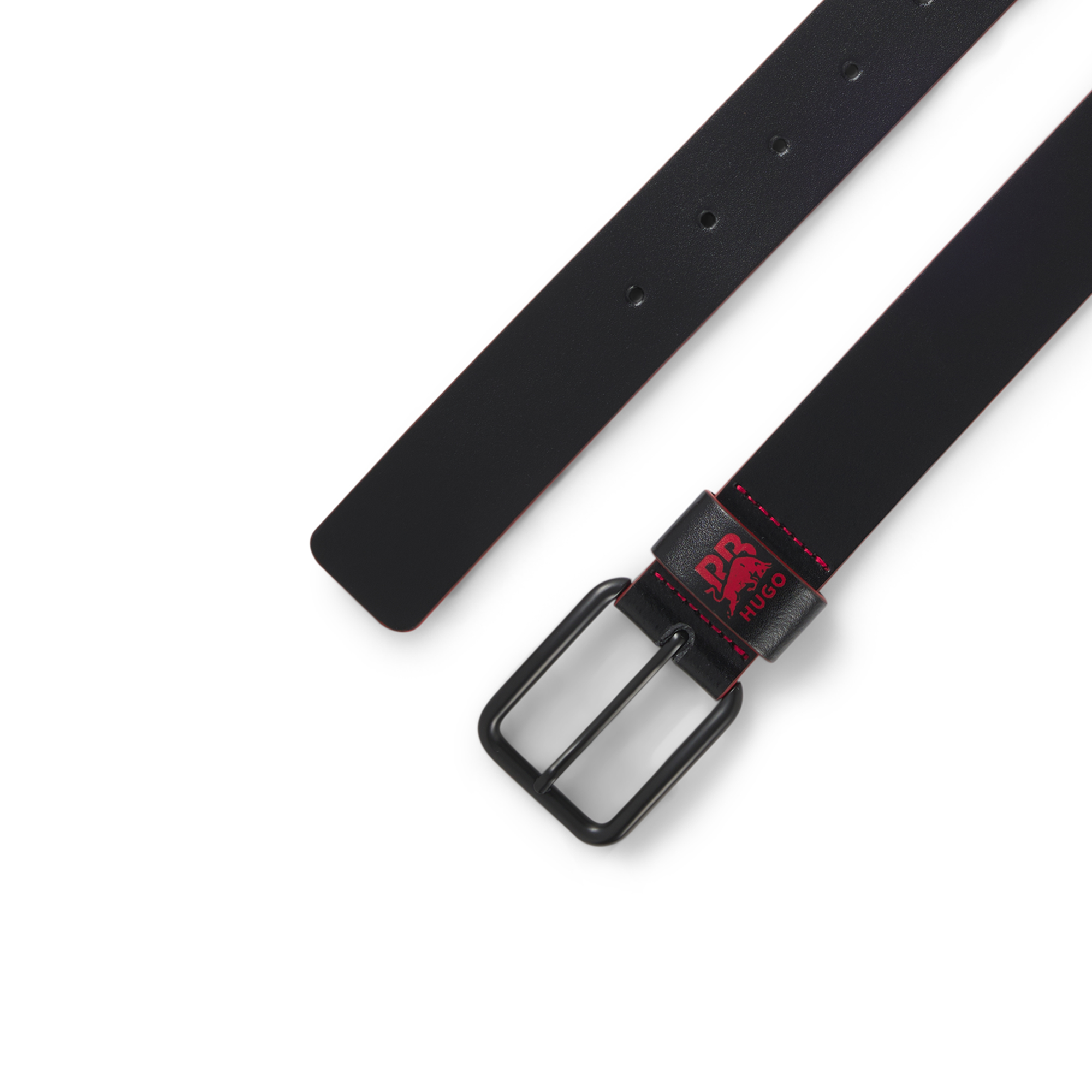 HUGO x RB 公牛图案意大利皮革腰带