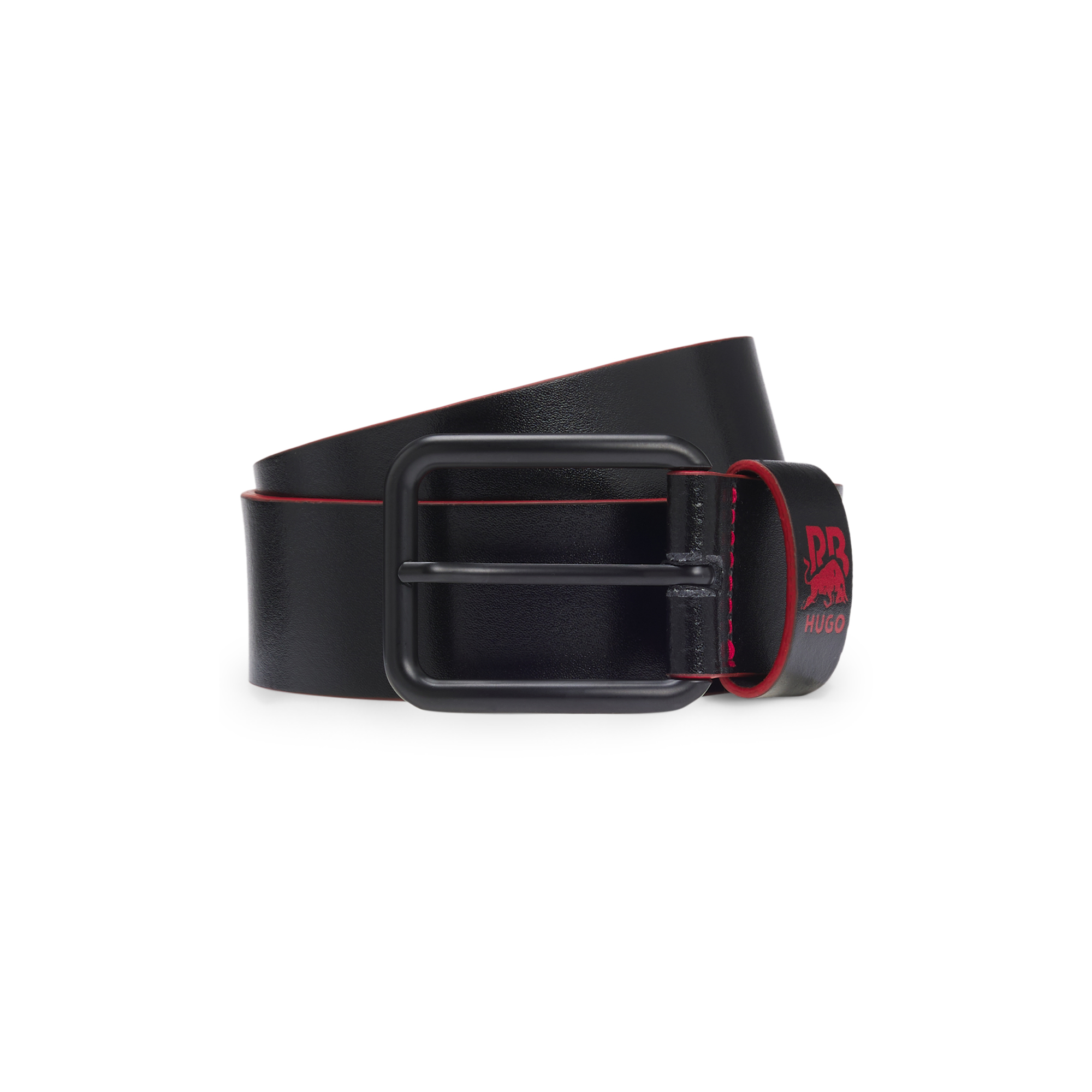 HUGO x RB 公牛图案意大利皮革腰带