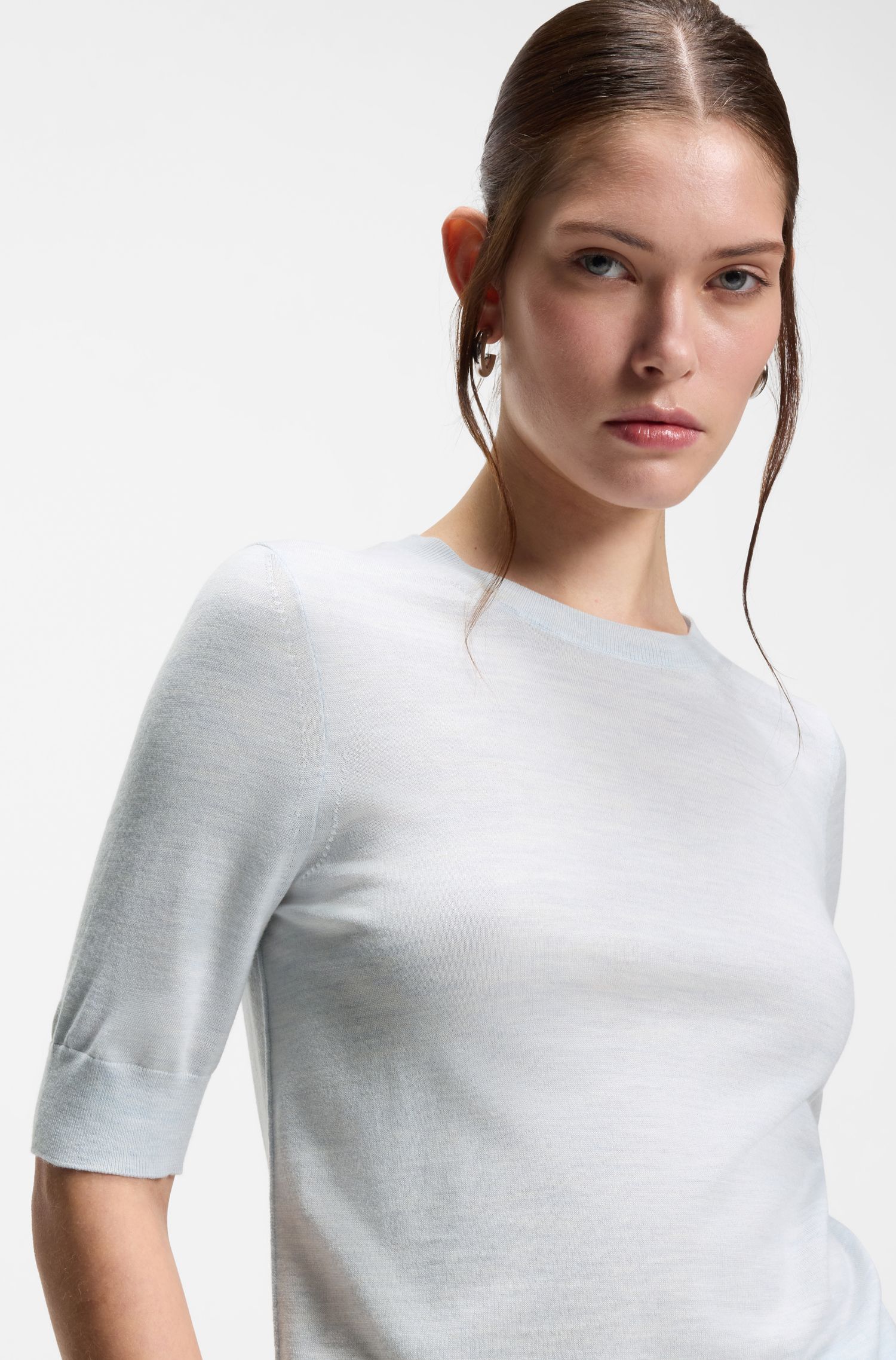 【BOSS博斯】美利奴羊毛短袖毛衣