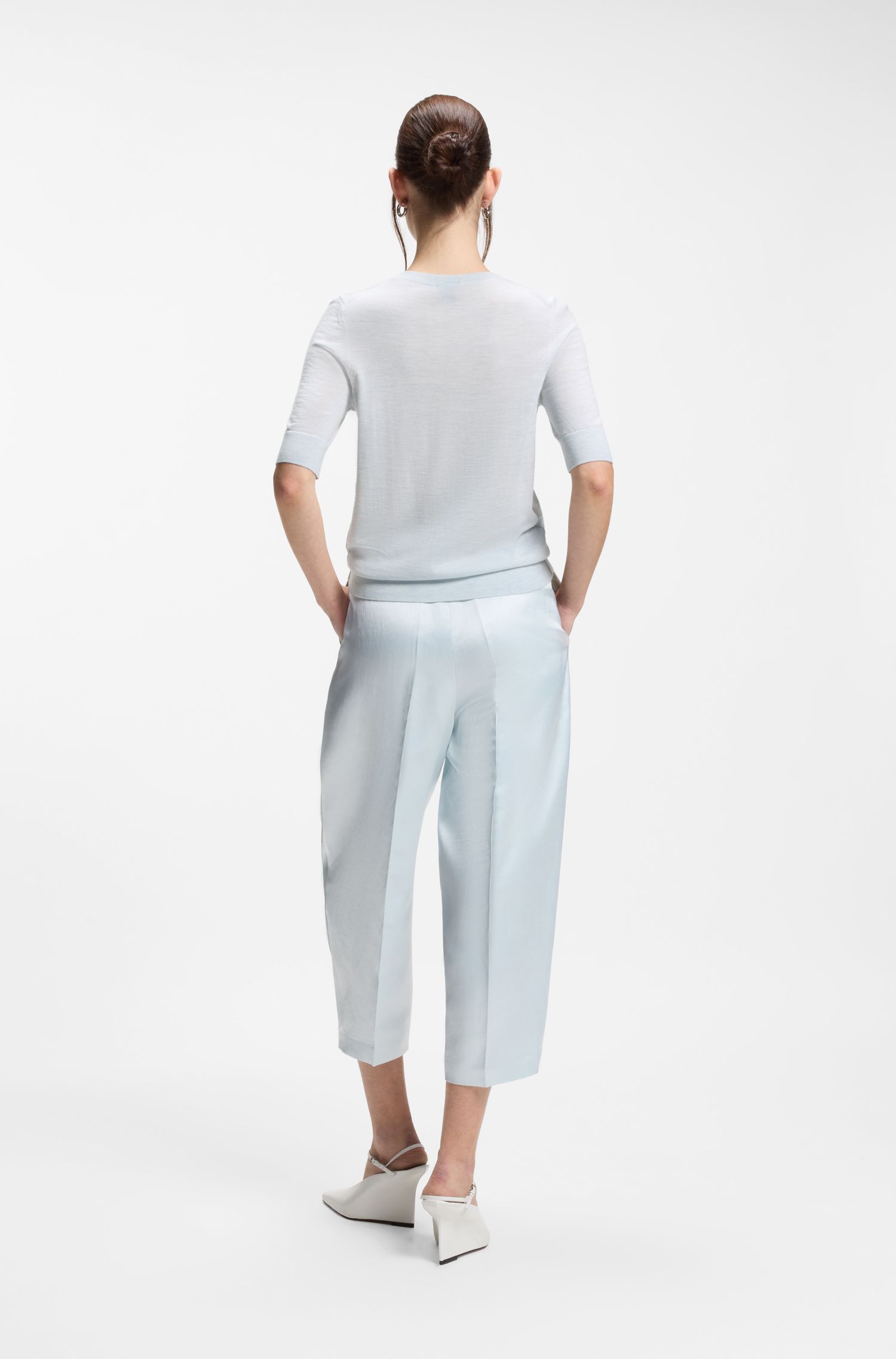 【BOSS博斯】美利奴羊毛短袖毛衣