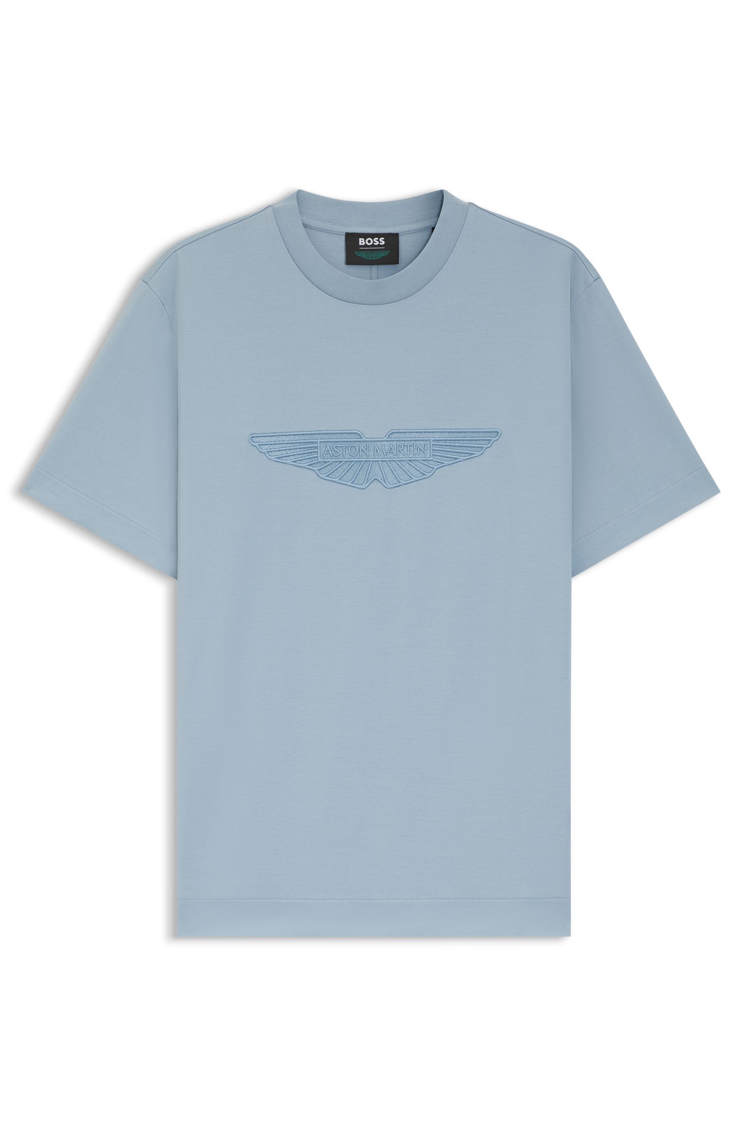 BOSS x ASTON MARTIN 刺绣翼形图案丝光棉 T 恤
