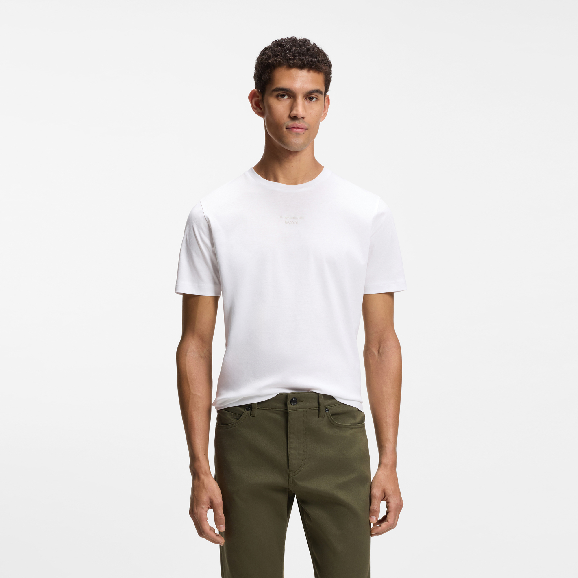 Porsche x BOSS 背面图案丝光棉 T 恤