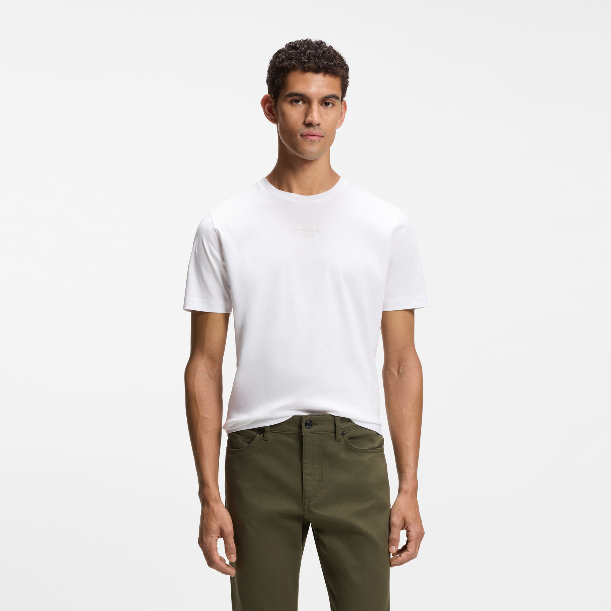 Porsche x BOSS 背面图案丝光棉 T 恤