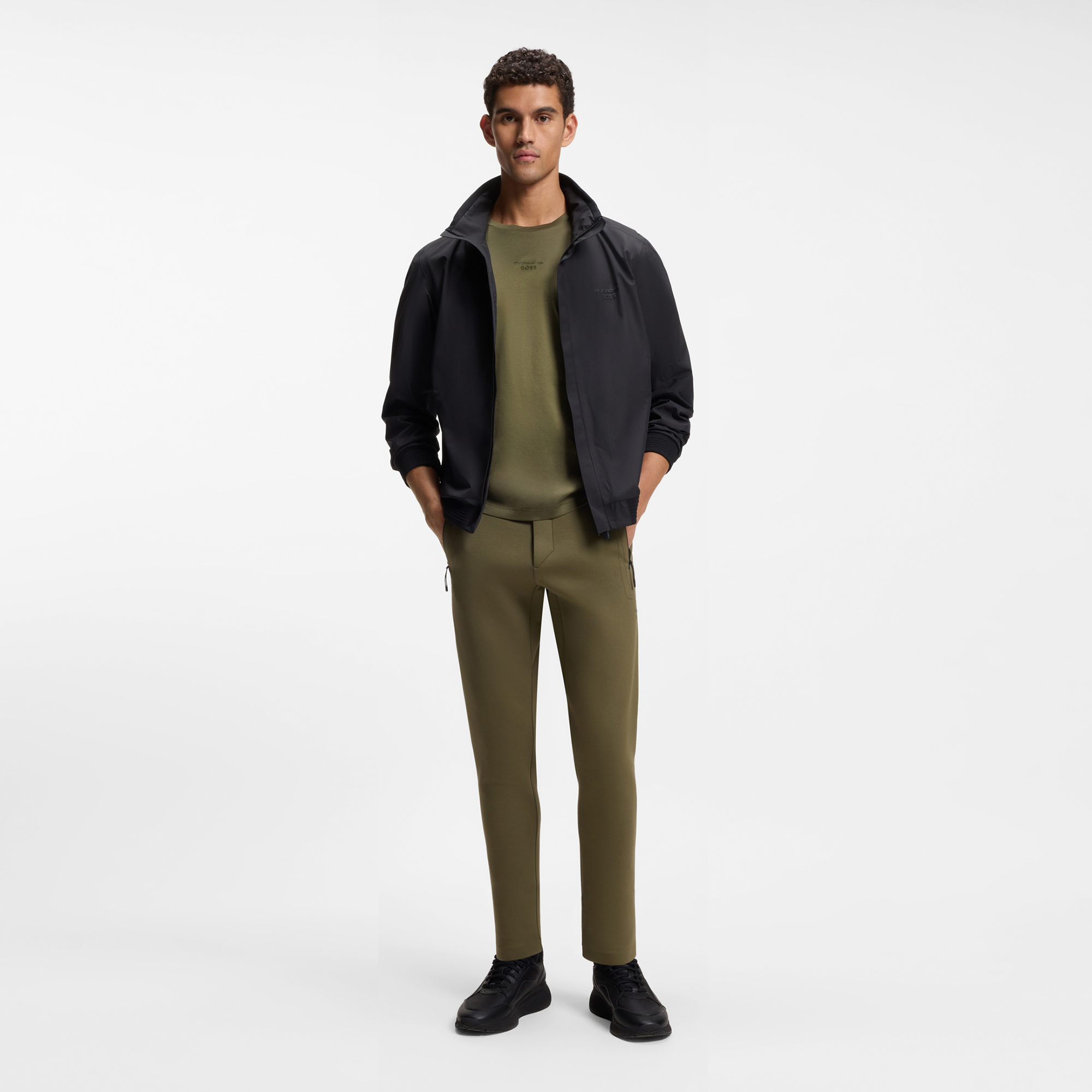 Porsche x BOSS 背面图案丝光棉 T 恤