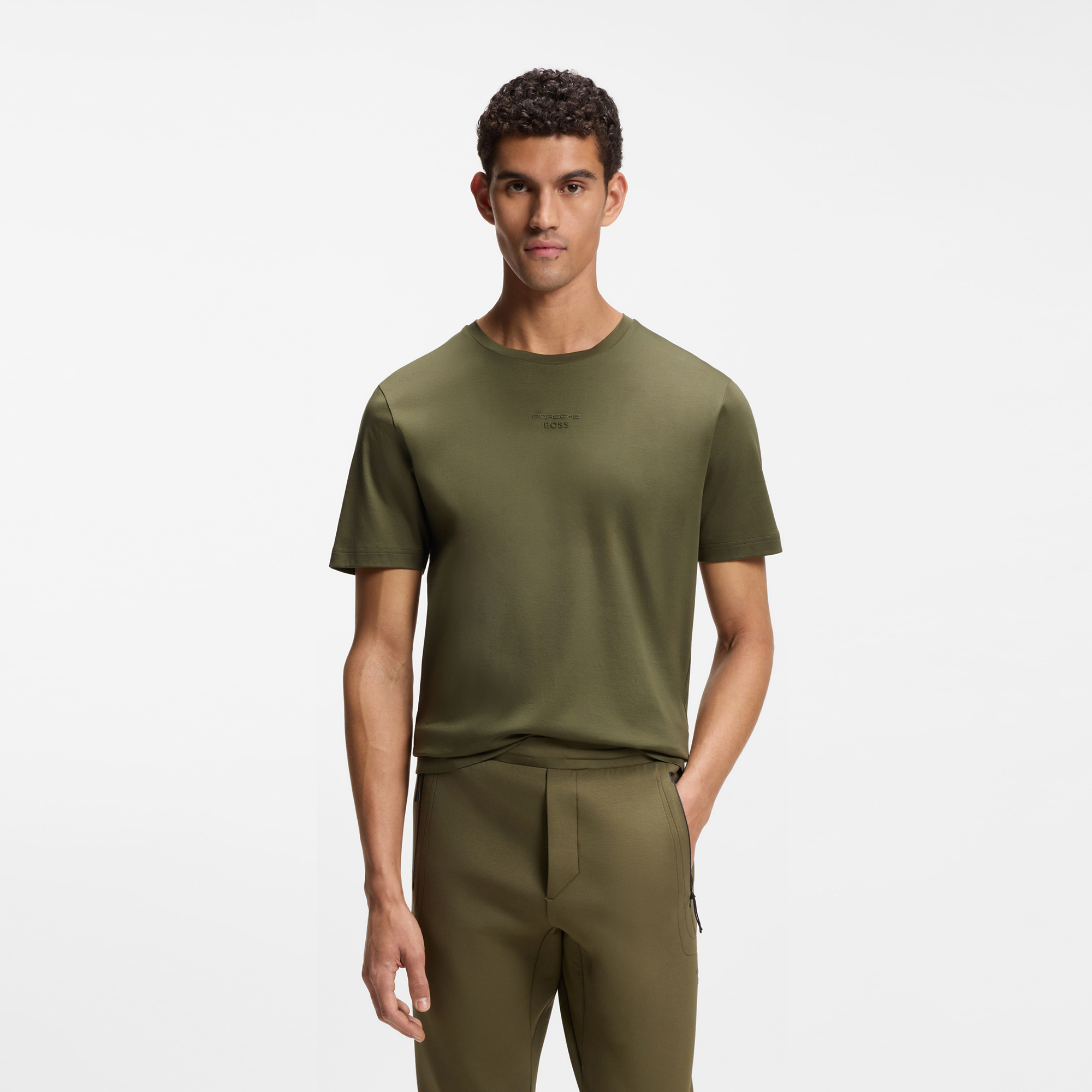 Porsche x BOSS 背面图案丝光棉 T 恤