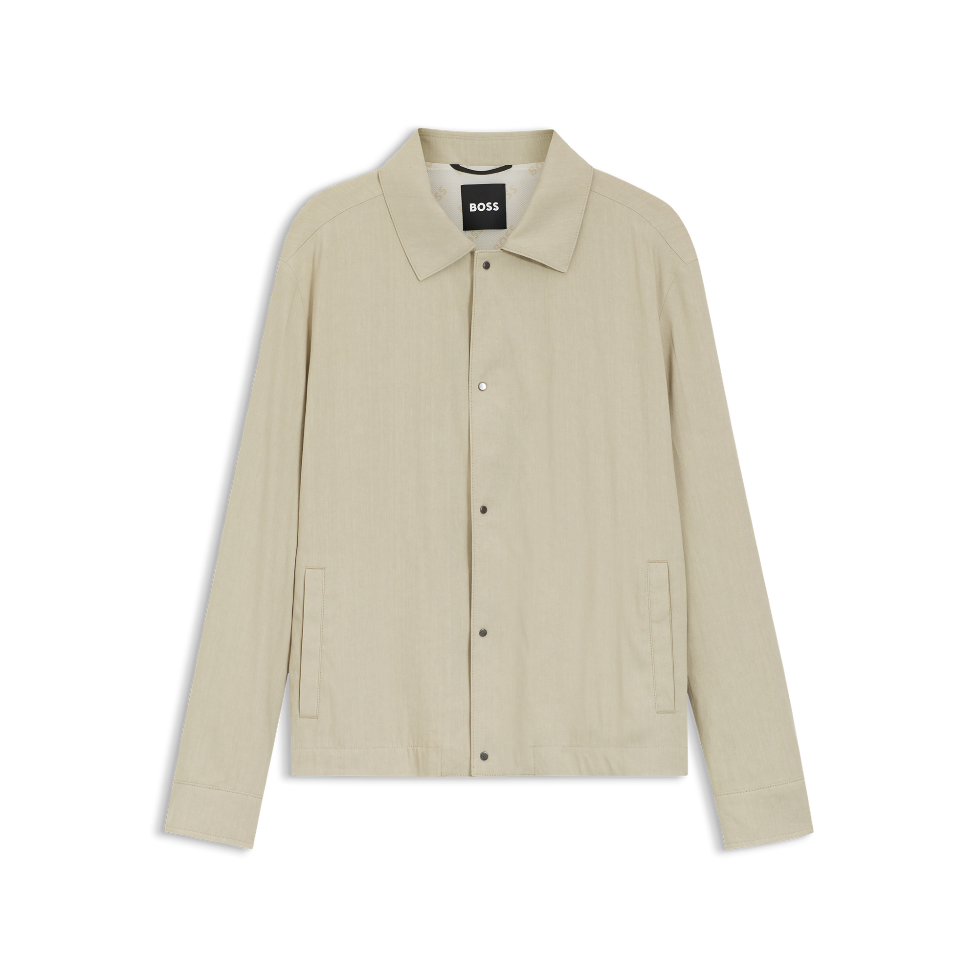 宽松版型亚麻混纺外套衬衫