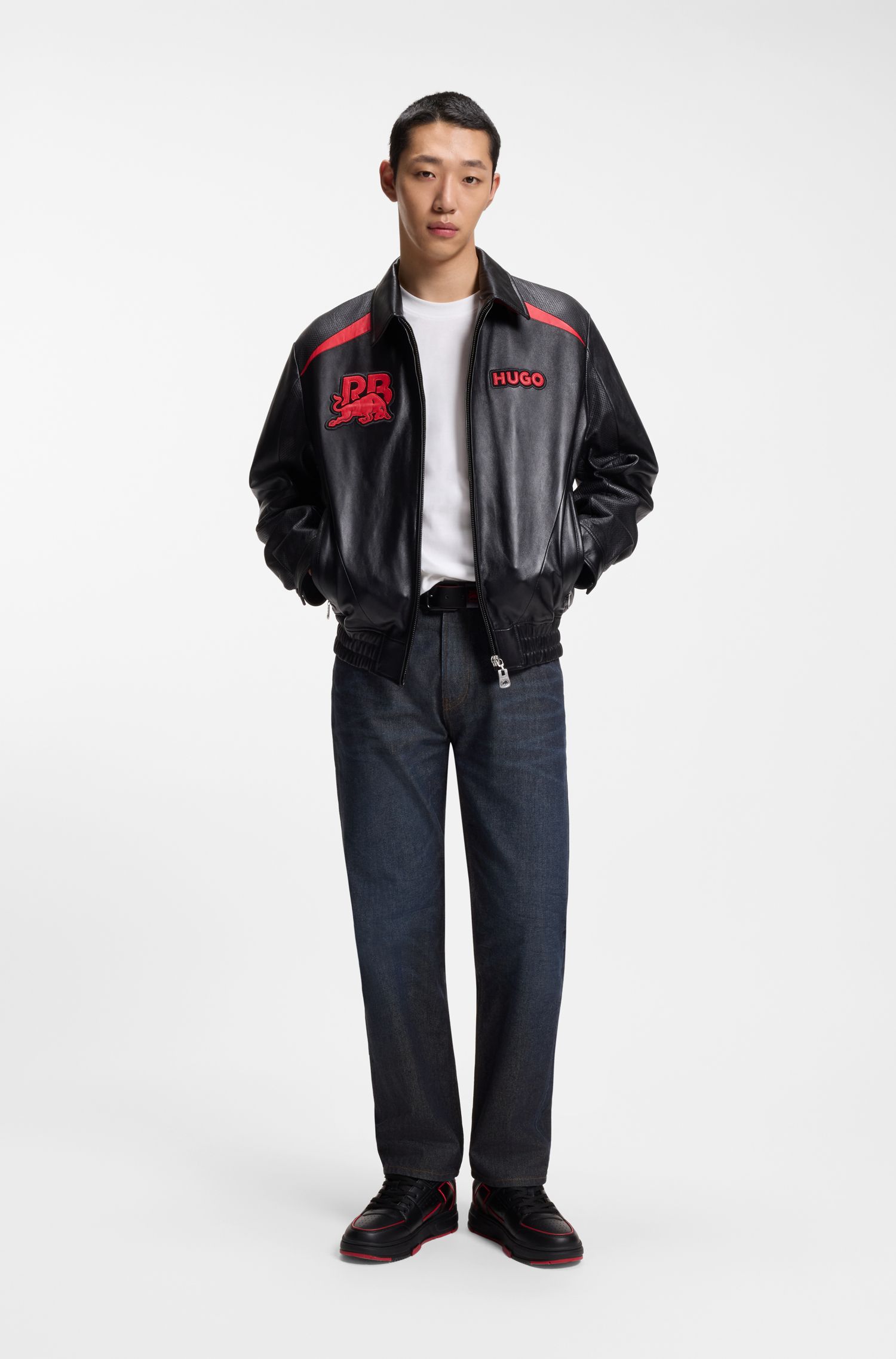 HUGO x RB 蓝色牛仔布常规版型牛仔裤