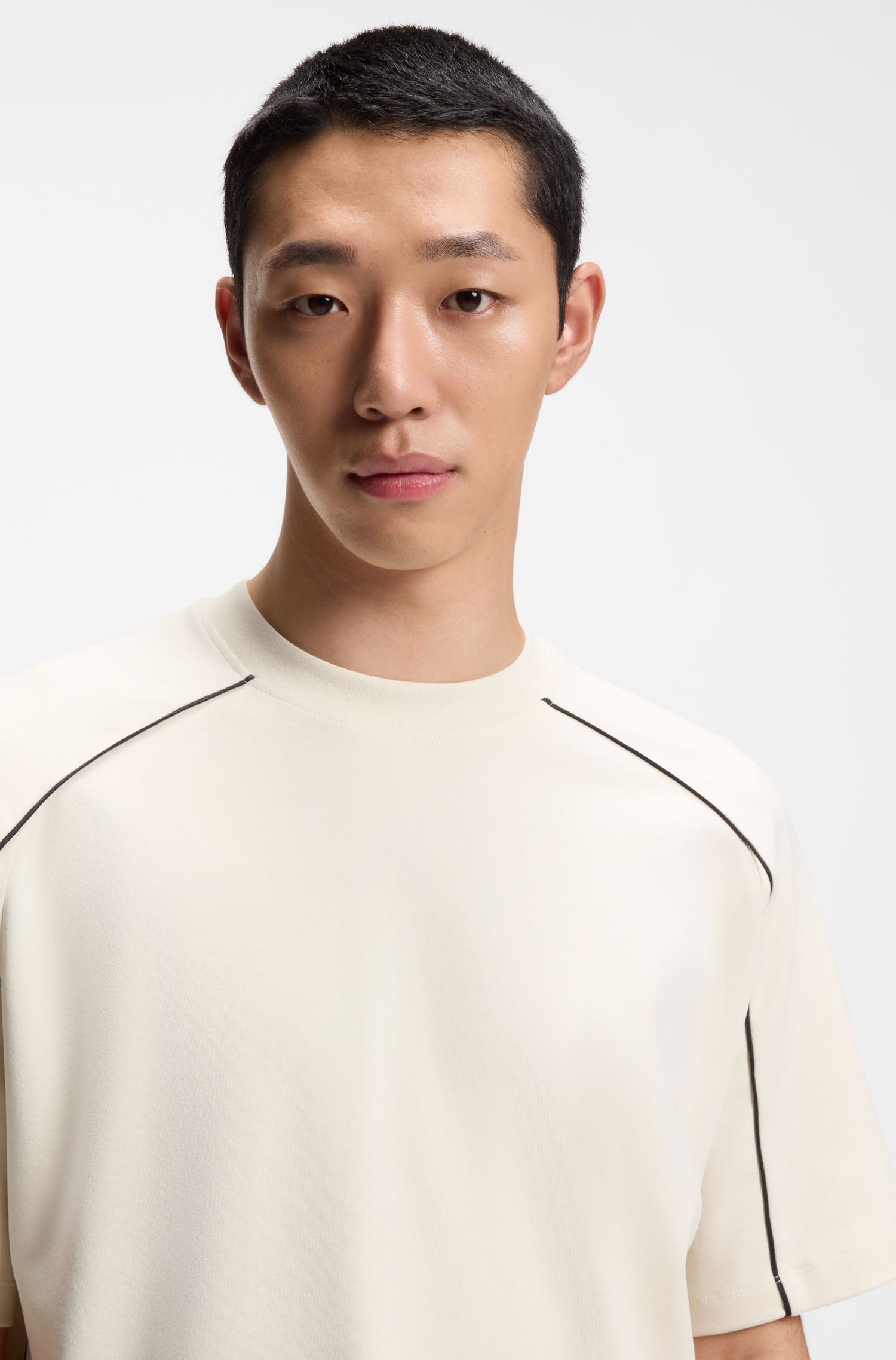 HUGO x RB 撞色滚边棉质混纺 T 恤