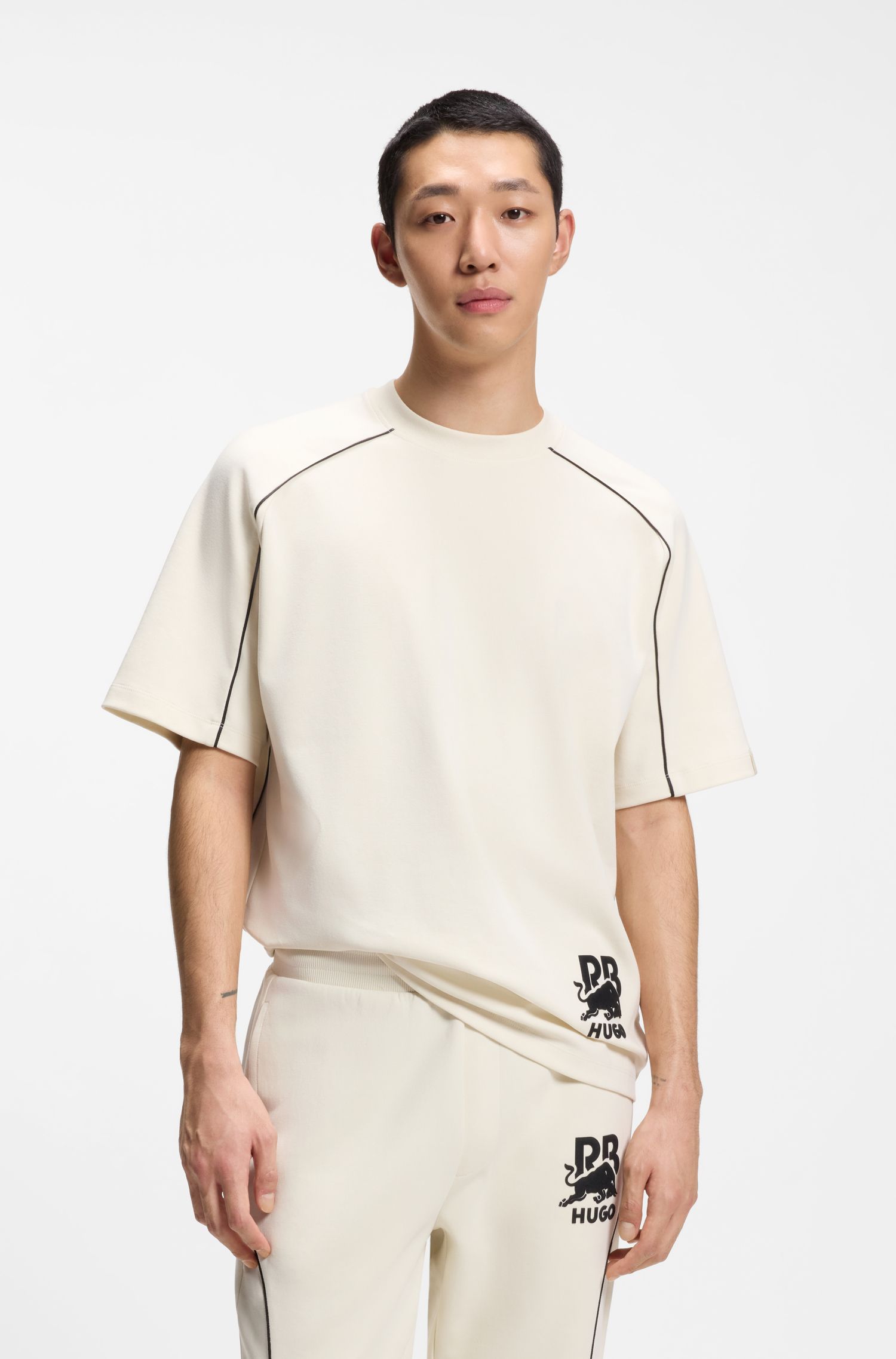 HUGO x RB 撞色滚边棉质混纺 T 恤