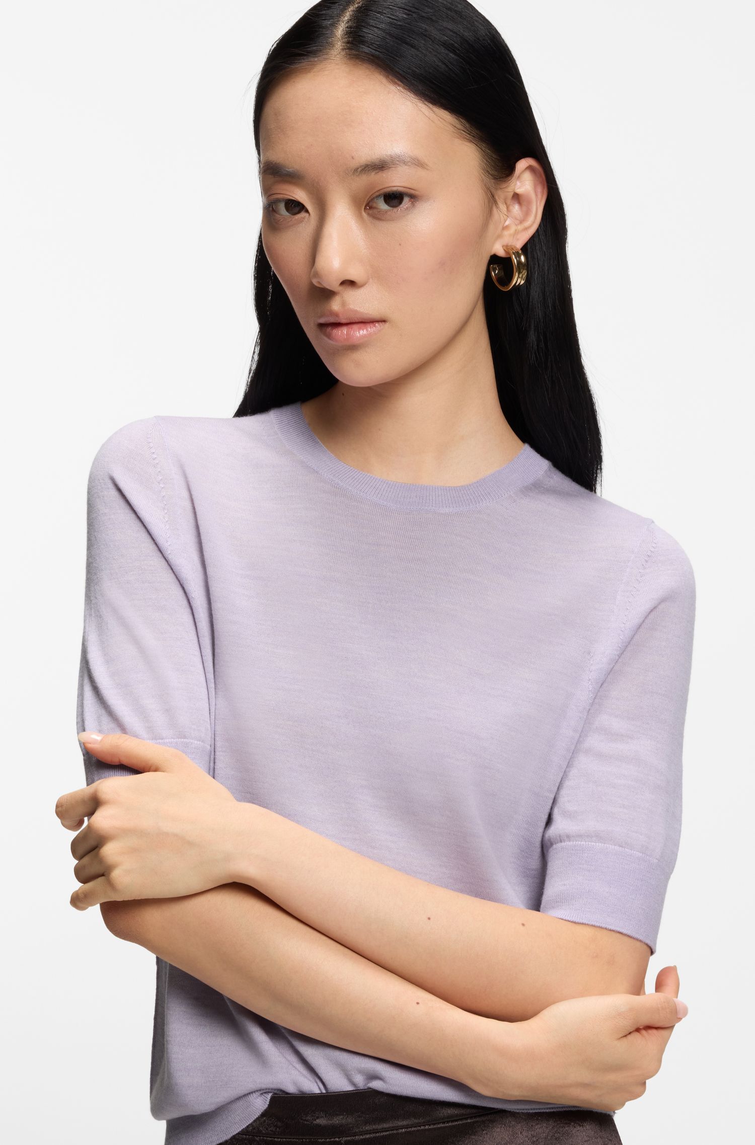 【BOSS博斯】美利奴羊毛短袖毛衣