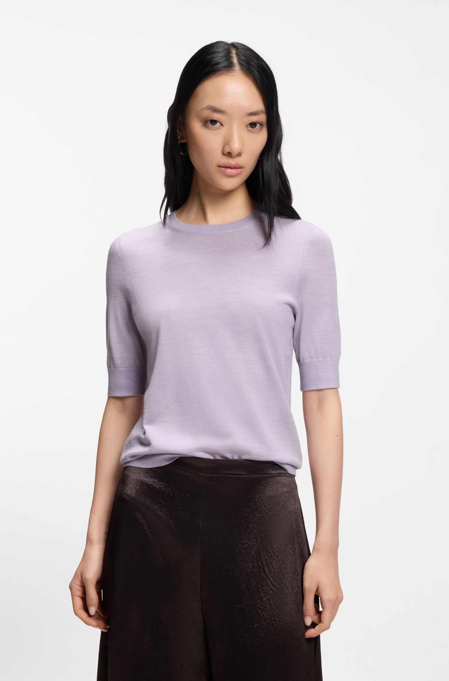 【BOSS博斯】美利奴羊毛短袖毛衣