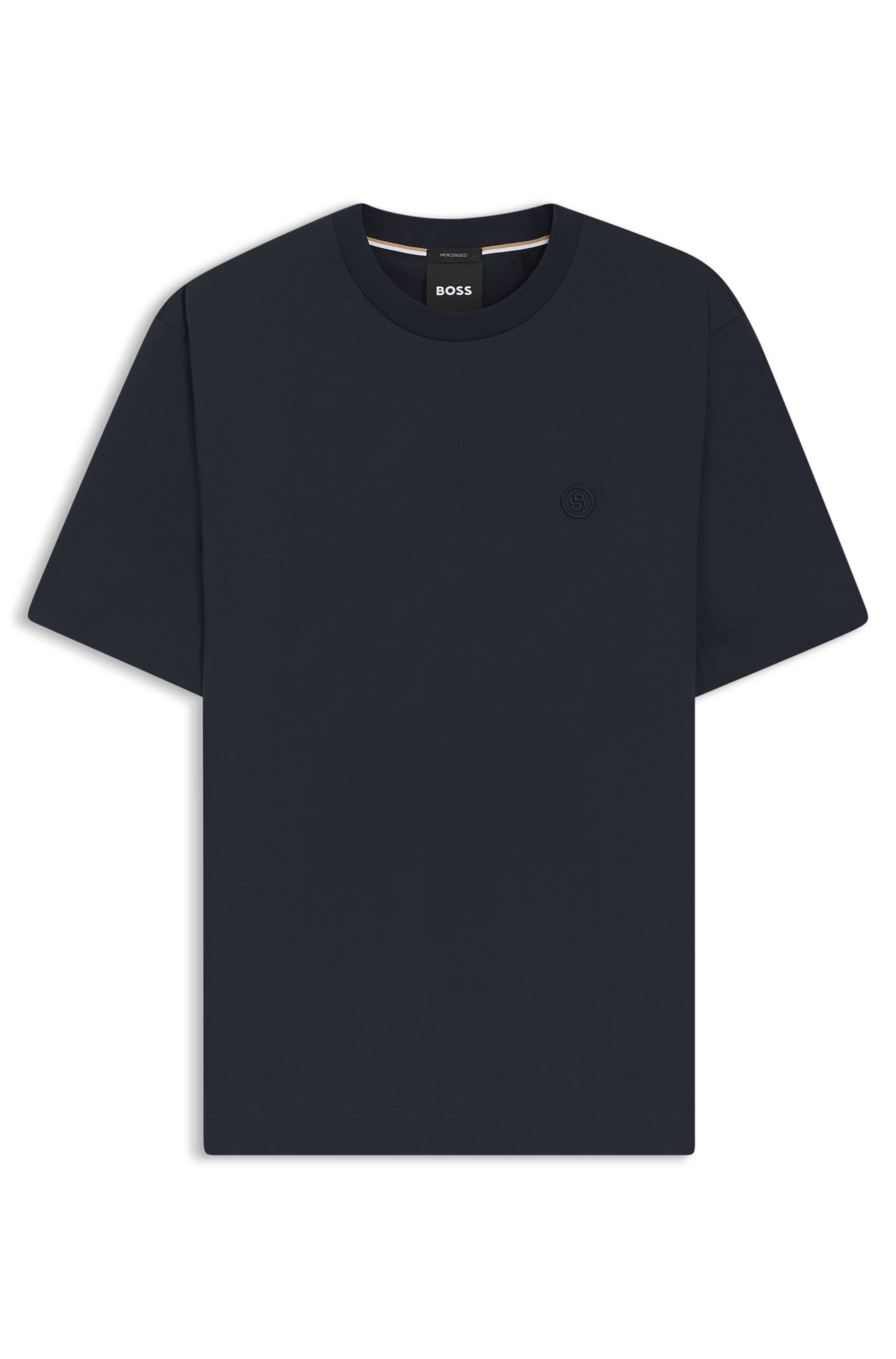 【BOSS博斯】双 B 造型交织字母装饰丝光棉质 T 恤