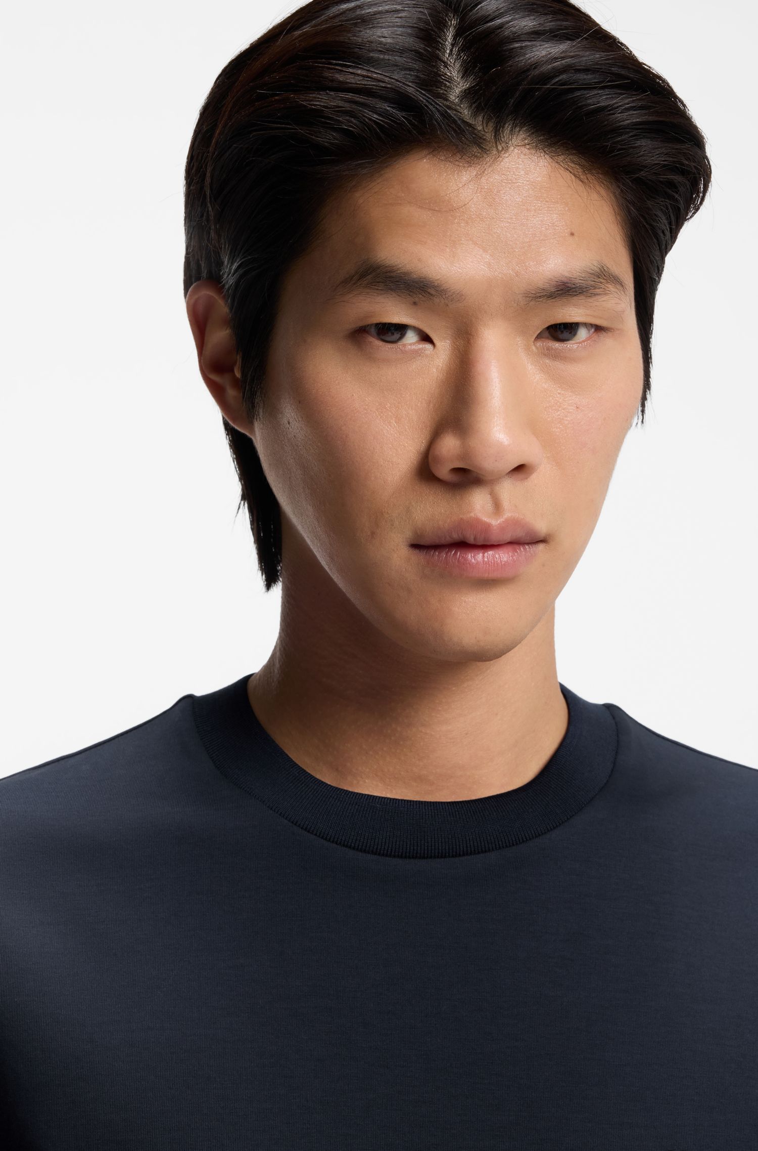 【BOSS博斯】双 B 造型交织字母装饰丝光棉质 T 恤