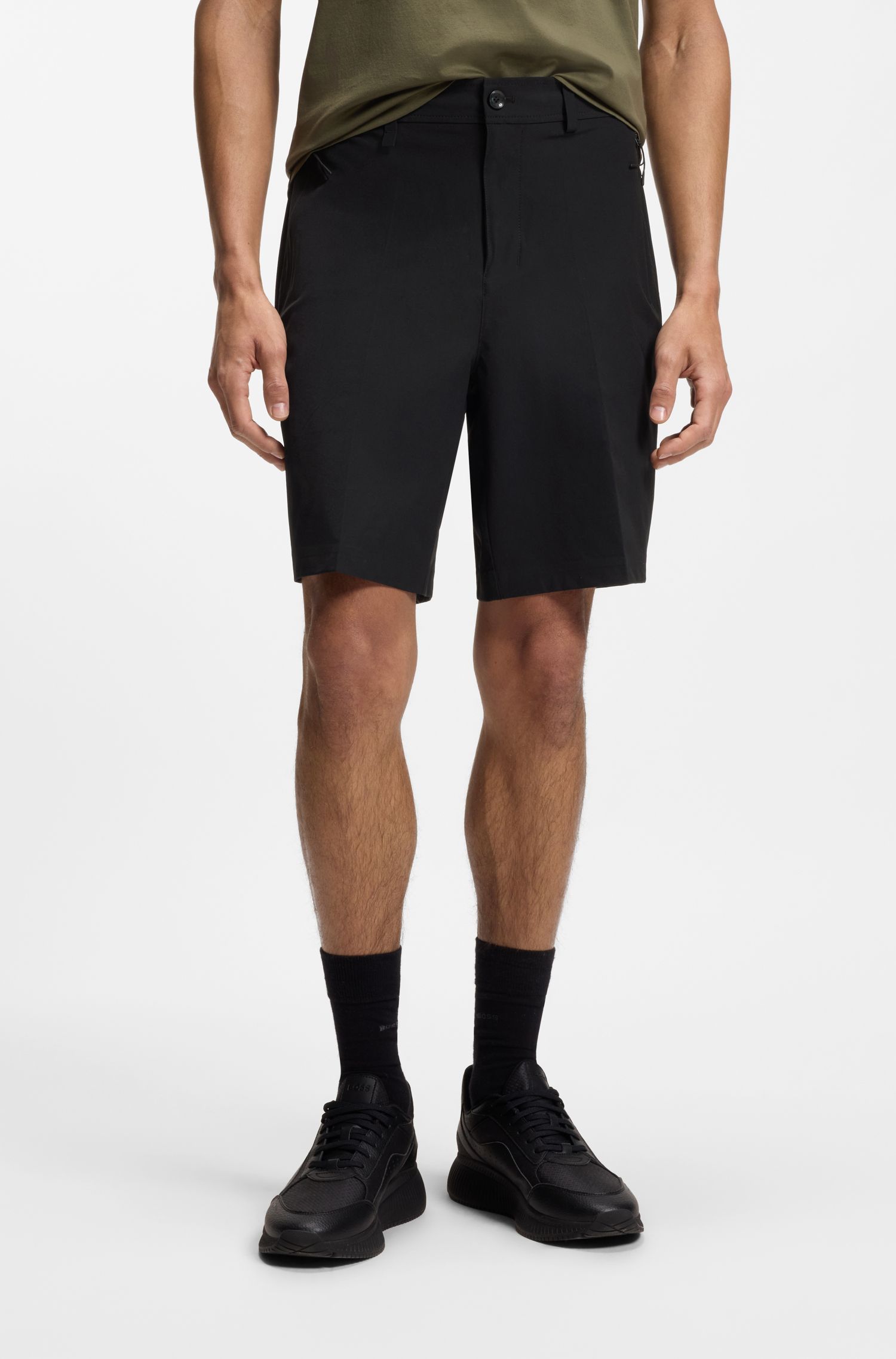 Porsche x BOSS 弹力斜纹布宽松版型短裤