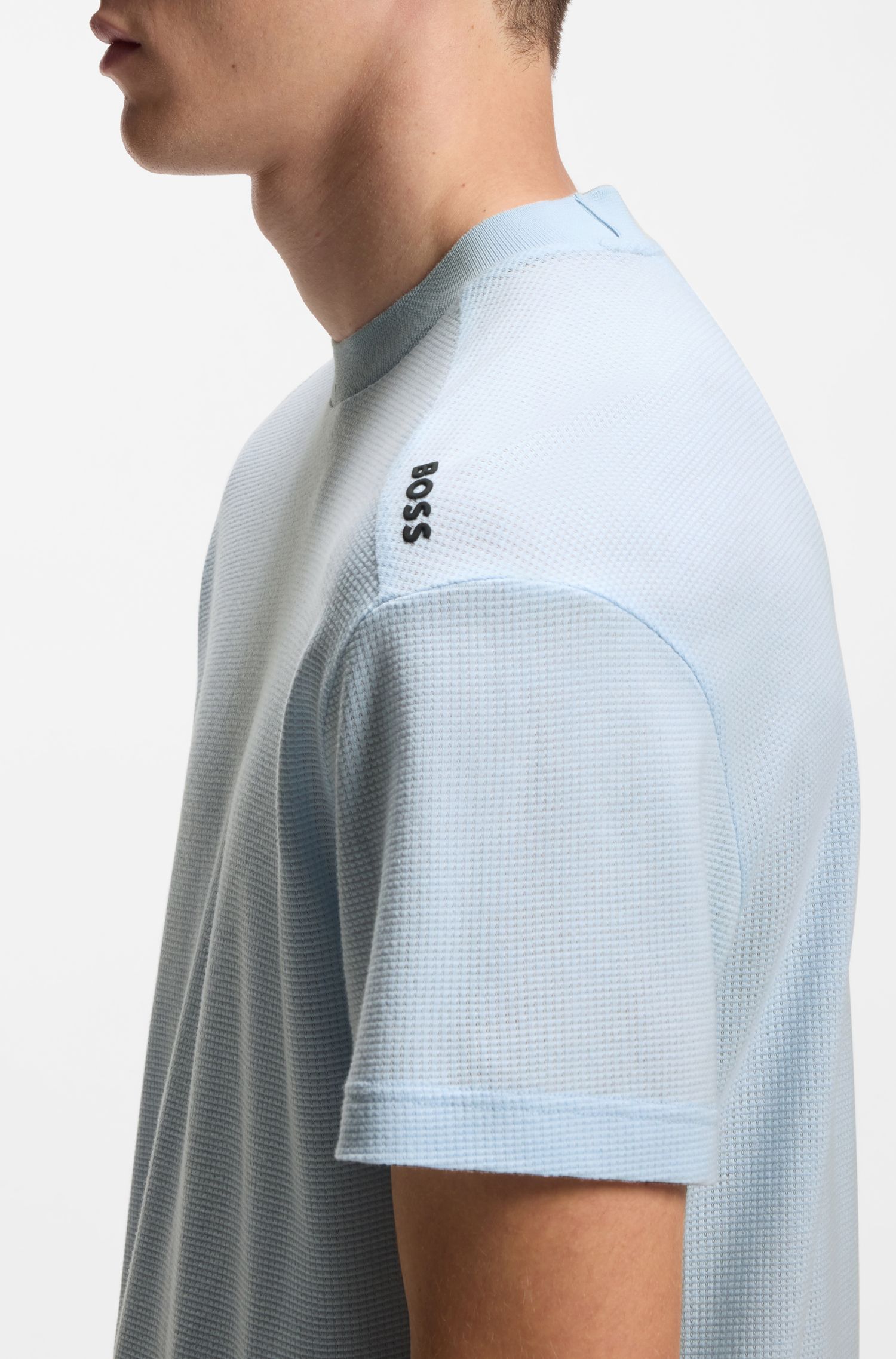 【BOSS博斯】肩部徽标华夫格结构宽松版型 T 恤