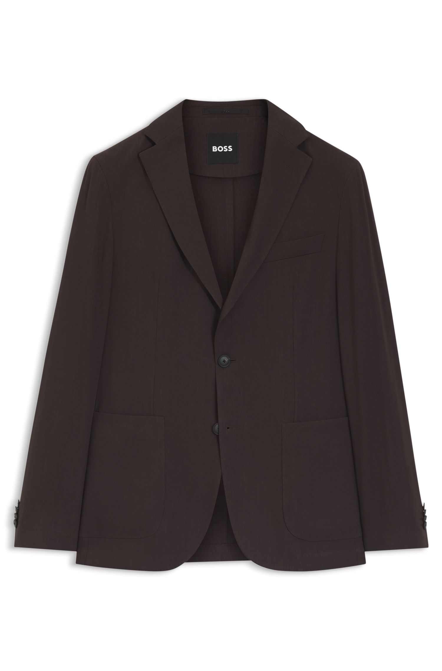 亚麻混纺可机洗修身西装外套