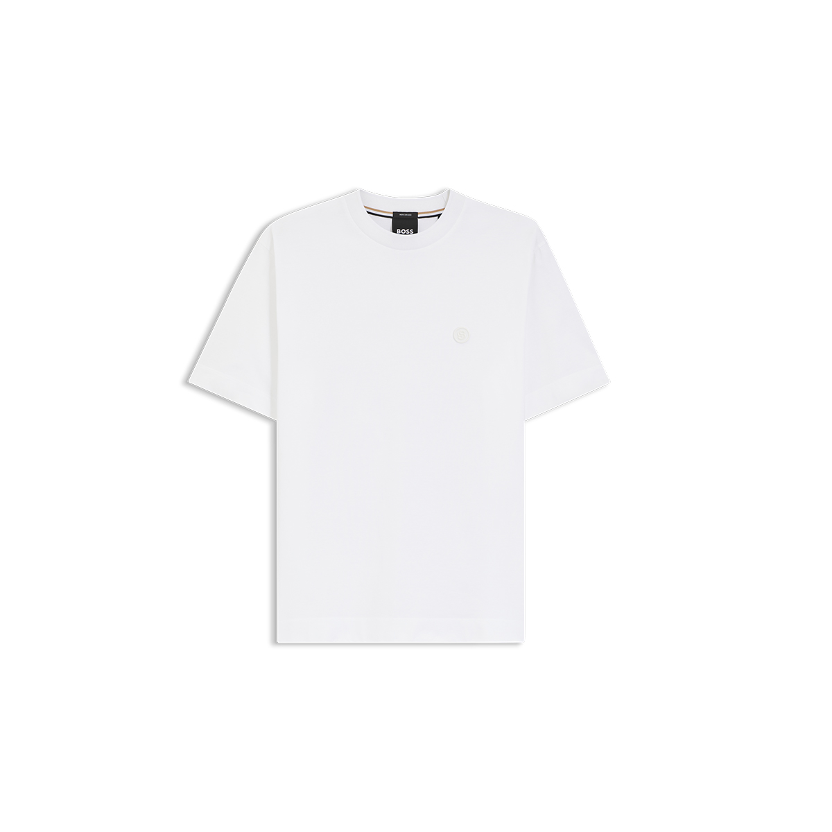 【BOSS博斯】双 B 造型交织字母装饰丝光棉质 T 恤