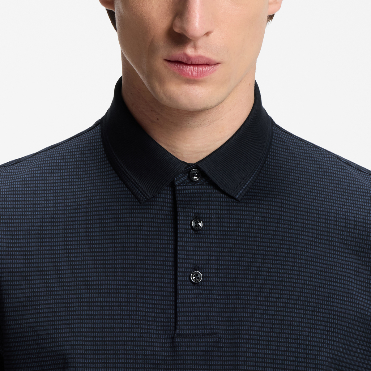 【BOSS博斯】三色提花图案丝光棉 Polo 衫