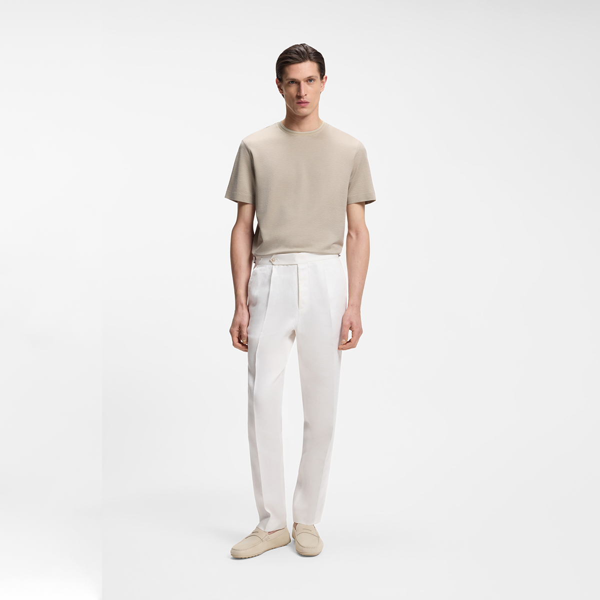 【BOSS博斯】三色提花图案丝光棉 T 恤